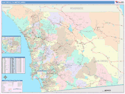 San Diego-Carlsbad Metro Area Wall Map Color Cast Style